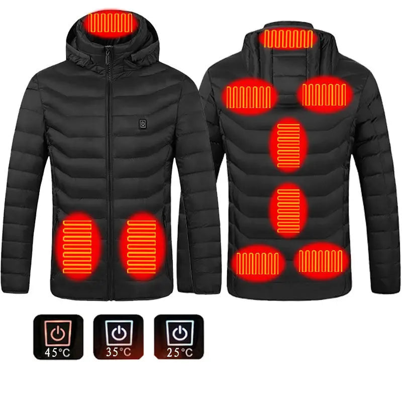 New Heated Jacket Coat USB Electric Jacket Cotton Coat Heater Thermal Clothing Heating Vest Men's Clothes Winter The Zebra Effect