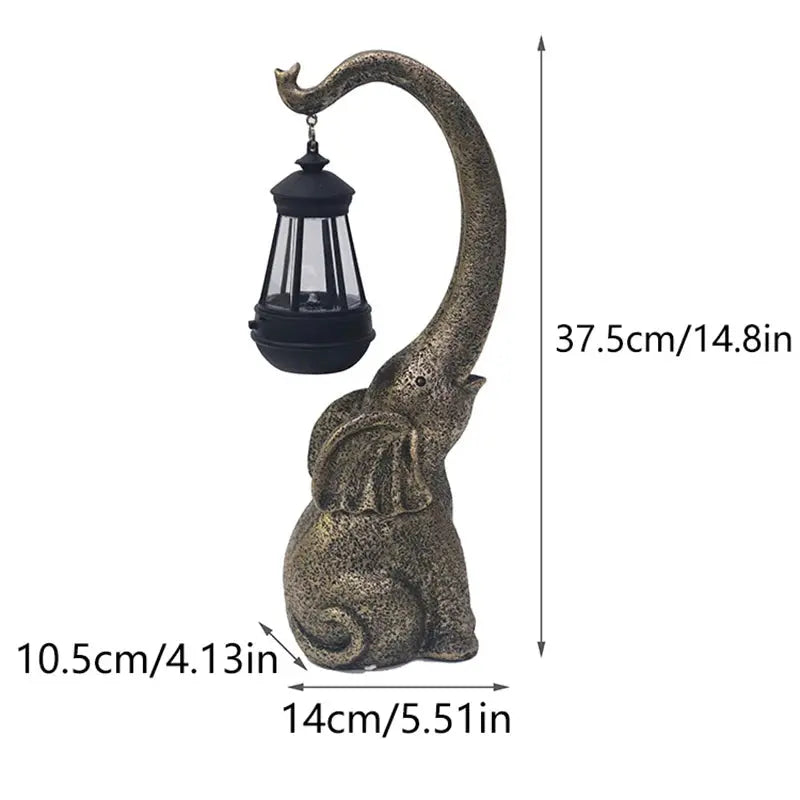 Outdoor Solar Elephant Lamp Resin Creative Crafts Animal Statue Decoration Garden Courtyard Decoration Good Luck Garden Gifts The Zebra Effect