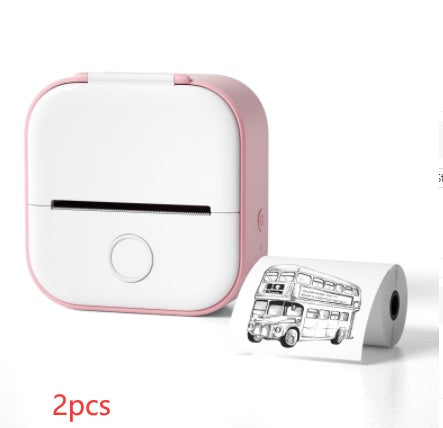 Portable Mini Thermal Label Printer Home Photo Printer Student Wrong Question Printer Bluetooth-compatible Mini Label Printer Price Tag Magenta Charlie