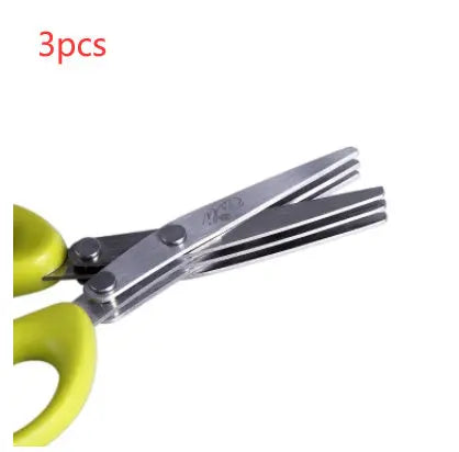 Multifunctional Multi-layer Green Onion Scissors Stainless Steel Onion Cutting Knife Herb Seaweed Spice Scissors Kitchen Scissor Kitchen Gadgets Magenta Charlie