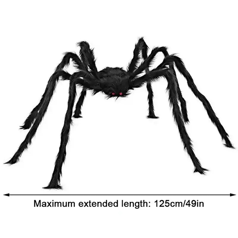 Giant Spider Huge Spider Web Halloween Decoration Props Haunted Indoor Outdoor Spooky Plush Large Araneid Prank Trick Supplies The Zebra Effect