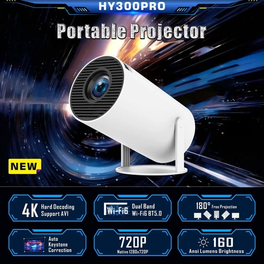 HY300 Pro Projector Home Theater Entertainment Portable Small Projector The Zebra Effect