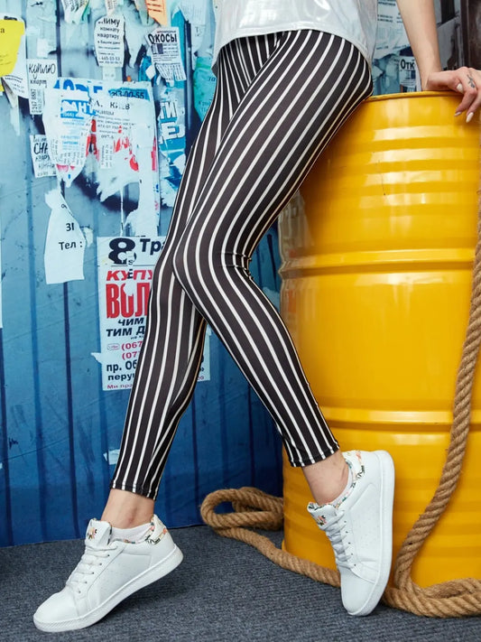 Printed High Waist Skinny Leggings Trendsi