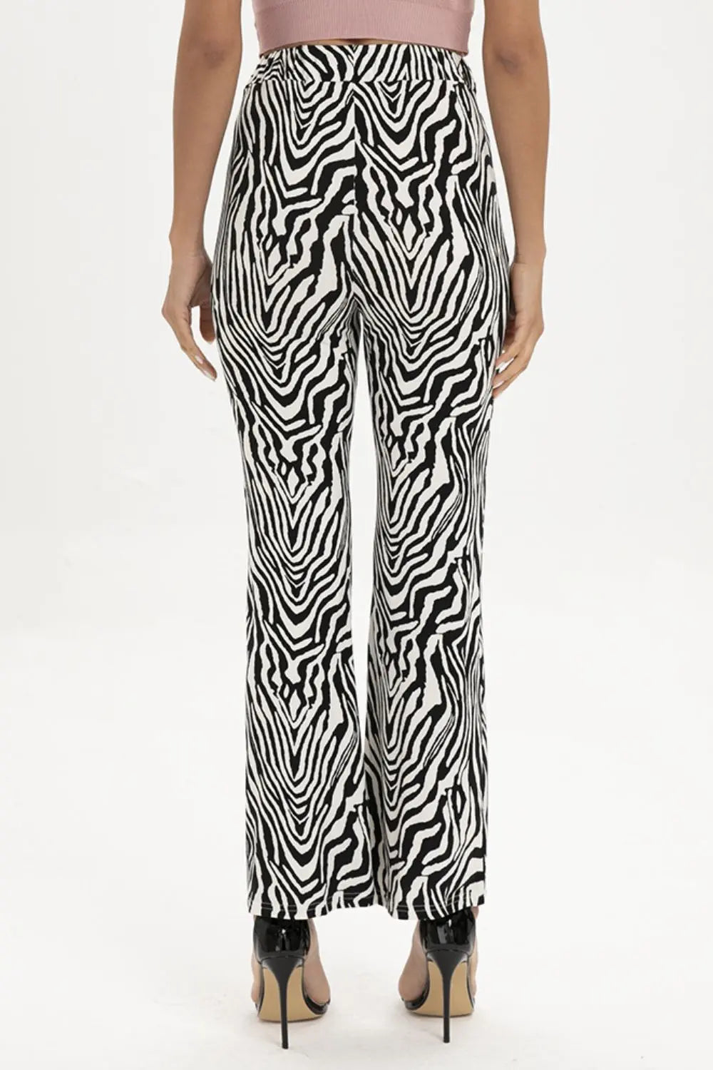 Zebra Print Straight Leg Pants Trendsi