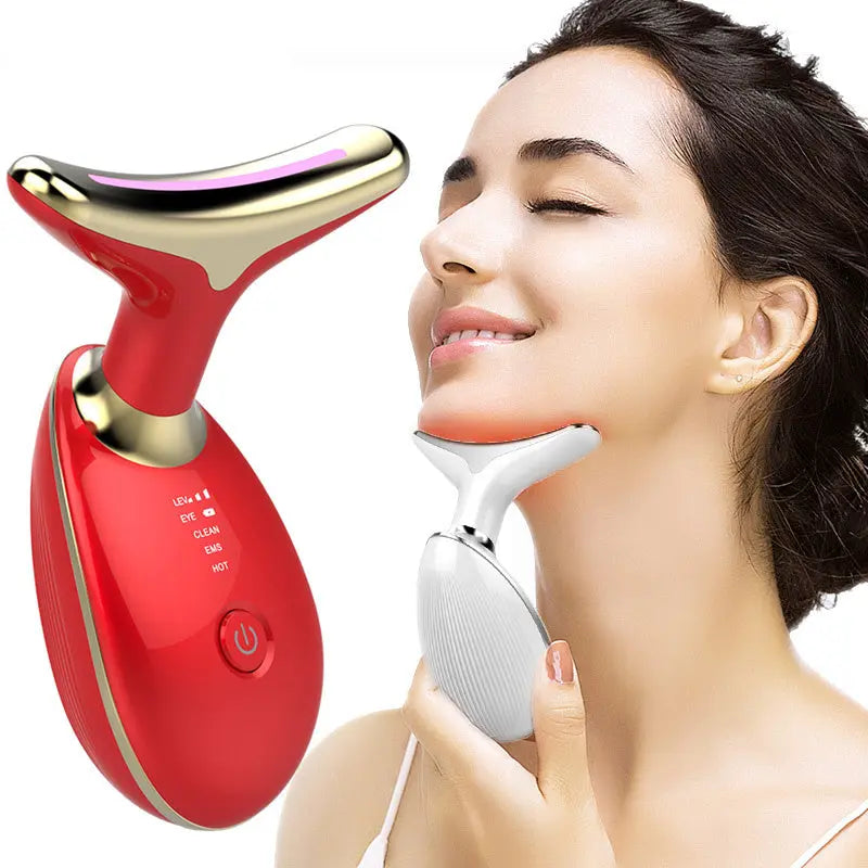 EMS Thermal Neck Lifting And Tighten Massager Electric Microcurrent Wrinkle Remover Magenta Charlie