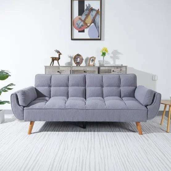 2064 Corduroy Sofa  Sofa Bed-Smoke Gray Magenta Charlie