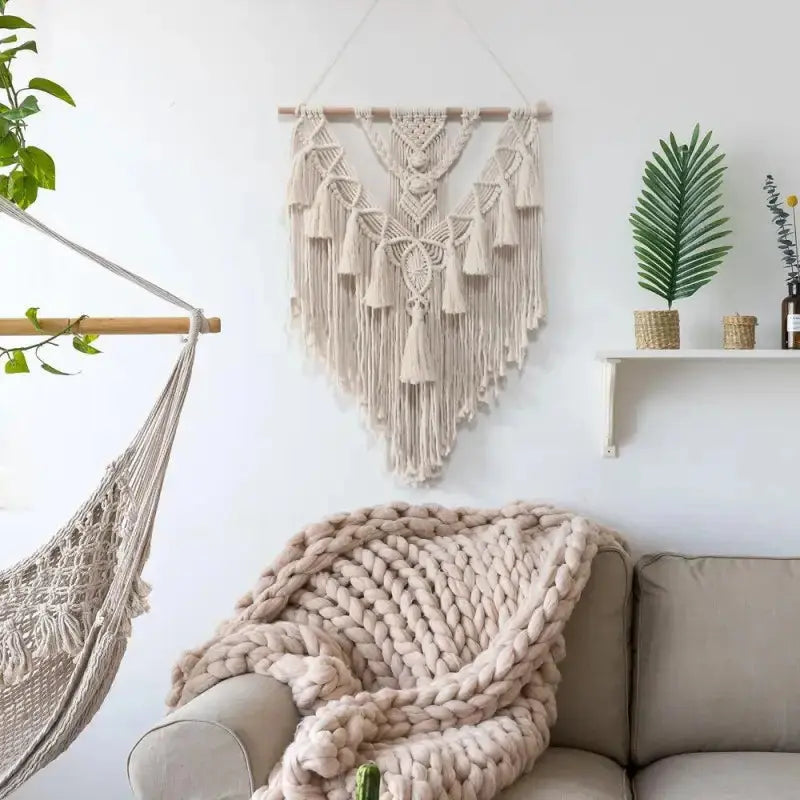 Hand Woven Macrame Wall Hanging Copper Pallas