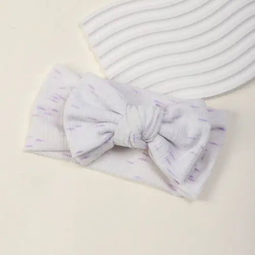 Printed Bow Headband for Baby with Fontanelle Protection Chocolate Lily