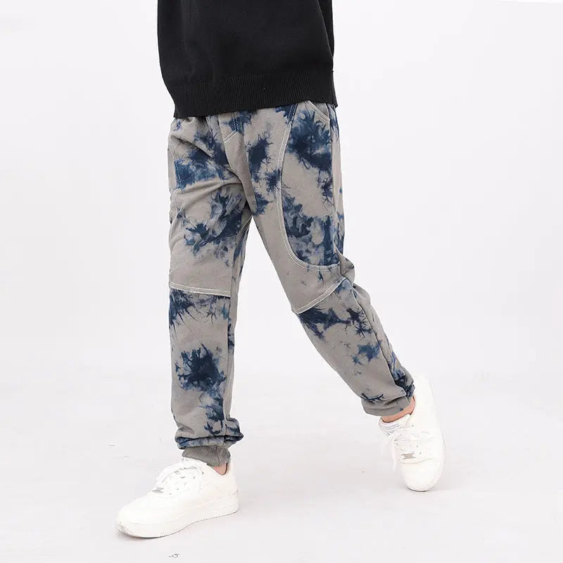 Autumn and Winter New Arrival Modern Casual Boys Versatile Tie-Dye Chocolate Lily