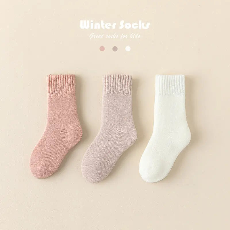 Winter/Autumn Candy-Colored Mid-Calf Socks in Combed Cotton for Warmth Chocolate Lily