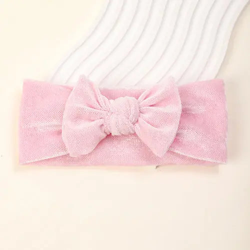 Soft Baby Hairband with Solid Color Bow Chocolate Lily