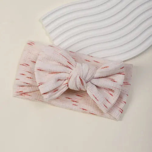 Printed Bow Headband for Baby with Fontanelle Protection Chocolate Lily