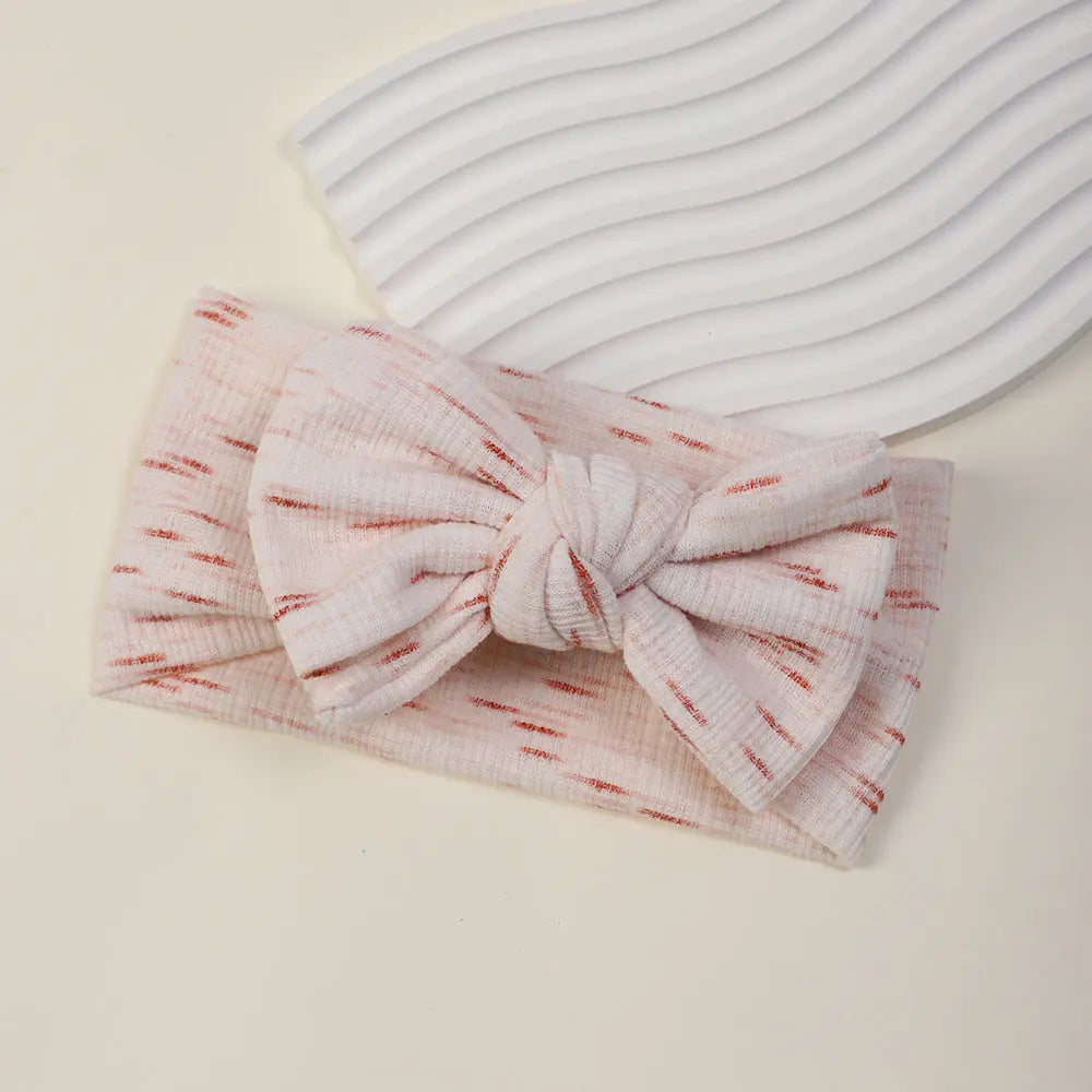 Printed Bow Headband for Baby with Fontanelle Protection Chocolate Lily