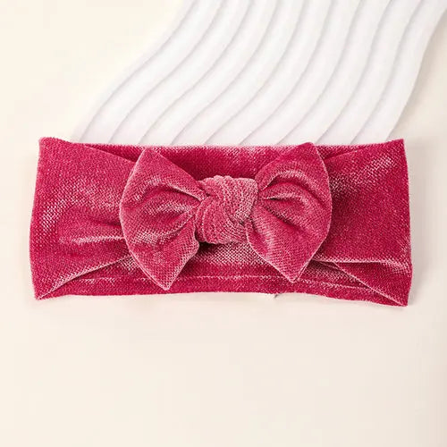 Soft Baby Hairband with Solid Color Bow Chocolate Lily