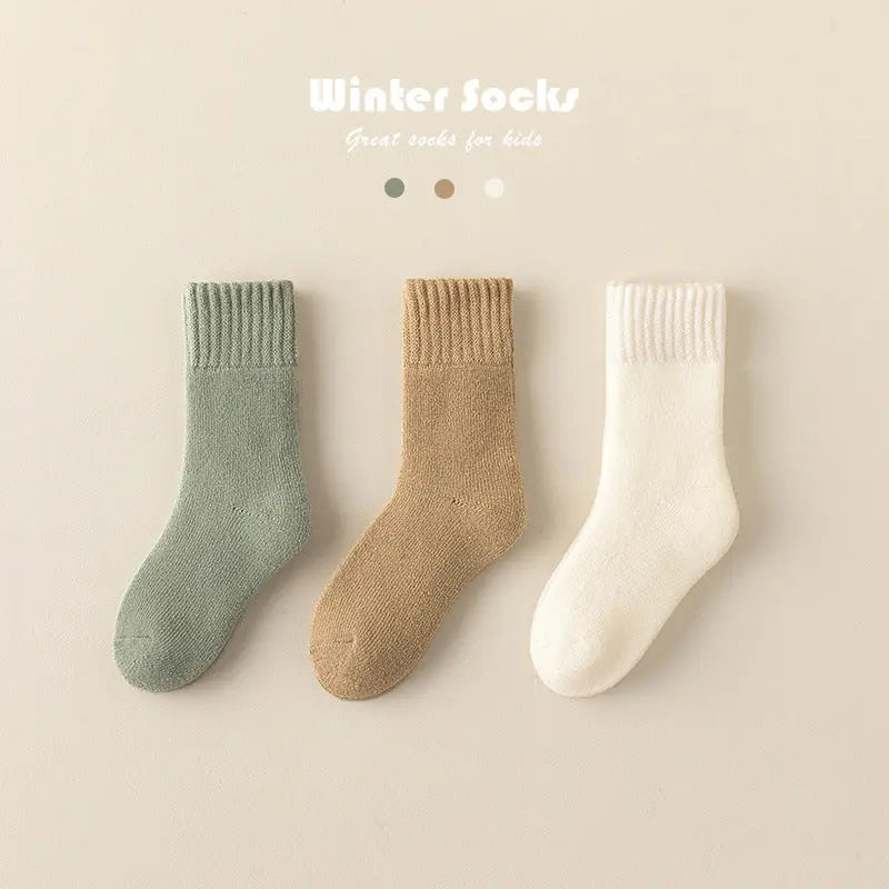 Winter/Autumn Candy-Colored Mid-Calf Socks in Combed Cotton for Warmth Chocolate Lily