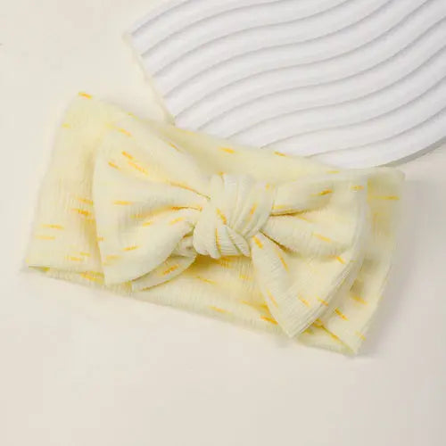 Printed Bow Headband for Baby with Fontanelle Protection Chocolate Lily