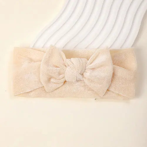 Soft Baby Hairband with Solid Color Bow Chocolate Lily