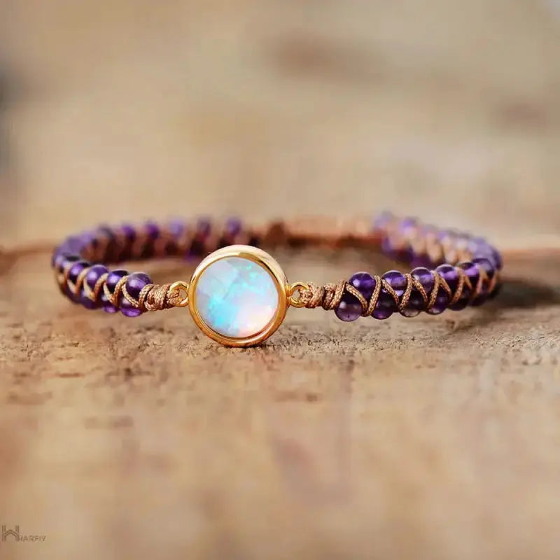 Radiant Amethyst Opal Charm Bracelet Copper Pallas