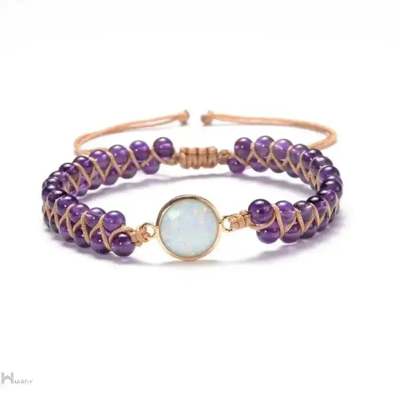 Radiant Amethyst Opal Charm Bracelet Copper Pallas