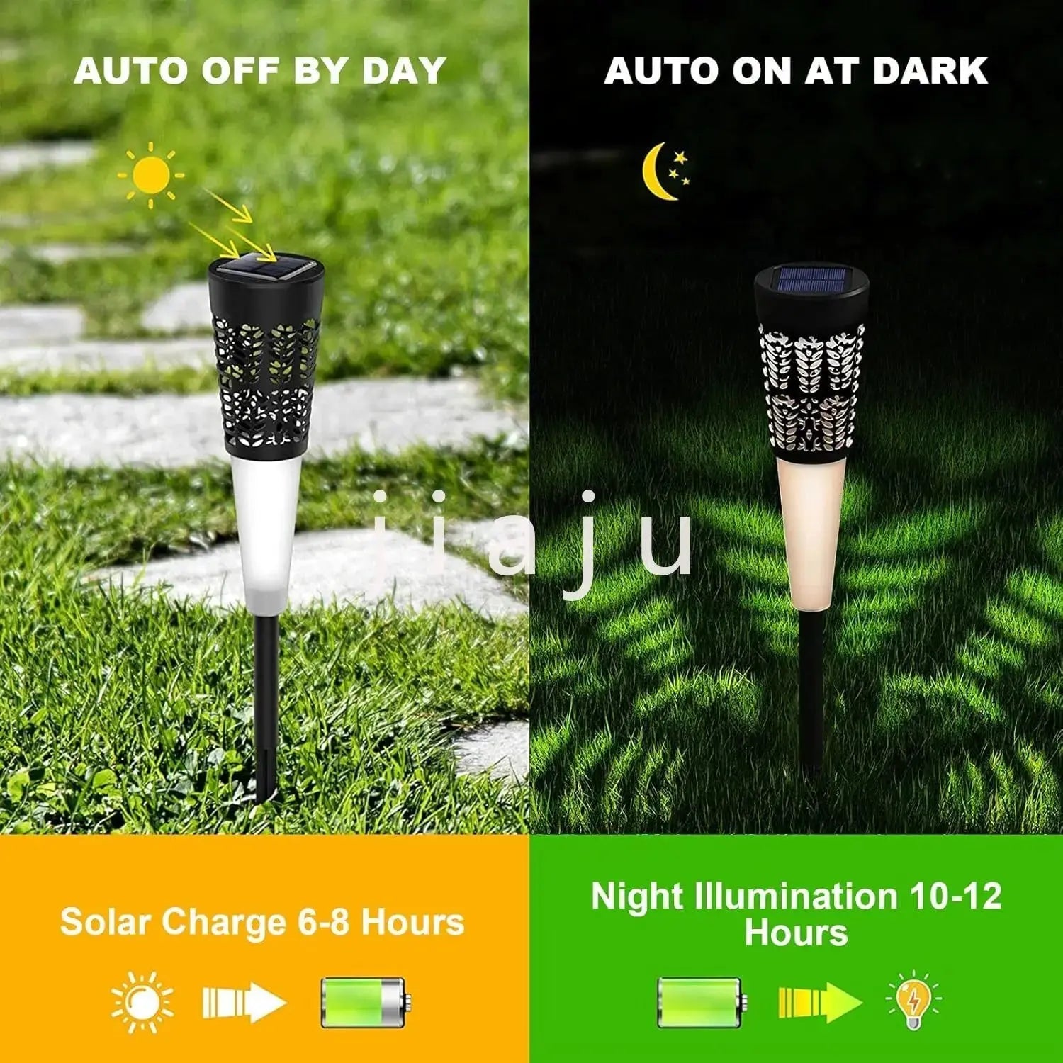 LED Solar Pathway Lights Warm White Outdoor Solar Lights Waterproof Solar Powered Lights for Yard Patio LED Christmas Decoration The Zebra Effect